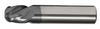 11/16" Stub End Mill Single End Ball Nose; Flute Length 1" OAL 3" - 4 Flutes AlTiN Coated - Hot Mill