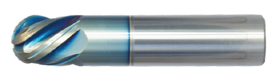 5/8" Stub End Mill Single End Ball Nose; Flute Length 1" OAL 3" - 5 Flutes Sky Coat - Hot Mill