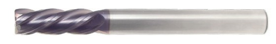 1/2" End Mill Long Reach Single End Square; Flute Length 1-1/4" OAL 4" - 4 Flutes AlTiN Coated - Hot Mill