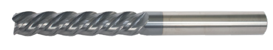 1/2" End Mill Variable Single End; Flute Length 2" OAL 4" - 4 Flutes AlTiN - Hot Mill