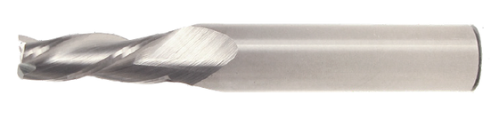 1/8" End Mill Single End Square. Tapered Mill. Shank OD 1/4" - LOC 1" OAL 3" - 3 Flutes Brite