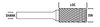 1/16" SA Shape Carbide Burr. Double Cut Cylinder without End Cut. LOC 1/4" Shank OD 1/8" OAL 3" - Uncoated