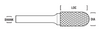 3/4" SC Shape Carbide Burr. Double Cut Ball Nosed Cylinder. LOC 1" Shank OD 1/4" OAL 2-1/2" - Uncoated