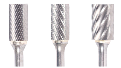 1/4" SA Shape Carbide Burr. Double Cut Cylinder without End Cut. LOC 1" Shank OD 1/4" OAL 3-1/4" - Uncoated