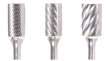  1/8" SA Shape Carbide Burr. Double Cut Cylinder without End Cut. LOC 9/16" Shank OD 1/8" OAL 1-1/2" - Uncoated