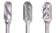  5/8" SC Shape Carbide Burr. Double Cut Ball Nosed Cylinder. LOC 1" Shank OD 1/4" OAL 2-3/8" - Uncoated