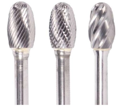 1/8" SE Shape Carbide Burr. Double Cut Oval Shape. LOC 7/32" Shank OD 1/8" OAL 3" - Uncoated