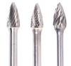 5/16" SG Shape Carbide Burr. Single Cut Pointed Tree. LOC 3/4" Shank OD 1/4" OAL 2-1/16" - Uncoated