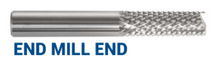  1/4" Burr - End Mill End. Flute Length 3/4" Shank OD 1/4" OAL 2" - Uncoated